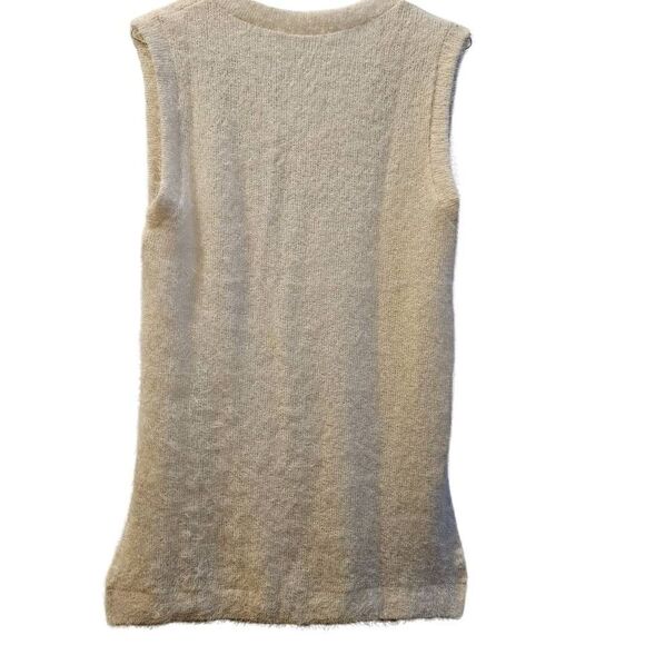 Simple Suzanne Betro white cream fluffy vest Size M - Picture 9 of 9